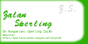 zalan sperling business card
