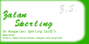 zalan sperling business card